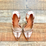 Jessica Simpson Camel/Cream Plaid Prizma D'Orsay Pumps- Size 7