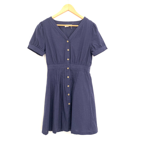 Entro Navy Button Up Dress- Size S