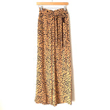 Essue Animal Print Flowy Paperbag Waist Pants NWT- Size S