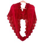 Anthropologie Floreat Red Eyelet Circle Infinity Scarf
