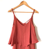 Bishop & Young Rust Ruffle Romper- Size M