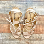Splendid Tan Leather Lace Up Block Heel Sandals- Size 9.5 (sold out online, see notes)