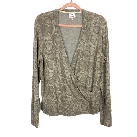 Sundry Snakeskin Print Faux Wrap Top- Size 3/US L (sold out online, we have matching joggers)