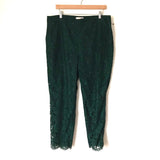 Rachel Parcell Green Lace Pants- Size 14 (Inseam 26”)