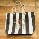 No Brand Rhinestone Jet Set Rope Handle Tote