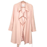 Club Monaco Pink Scallop Trim Belted Jacket- Size L (see notes)