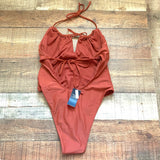 Abercrombie & Fitch Burnt Orange High Leg Cheeky One Piece Swimsuit NWT- Size M