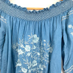 Goodnight Macaroon Chambray Embroidered Dress- Size S
