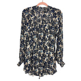 Free People Cream Floral Smocked Mock Tunic/Dress NWT- Size XS