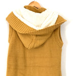 Ci Sono Yellow Knit Vest with Fur Lining and Hoodie- Size L