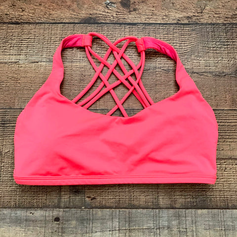 Lululemon Bright Coral Padded Sports Bra- Size 8