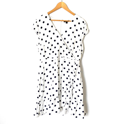 J.Crew Polka Dot Faux Wrap V-Neck Dress- Size 14