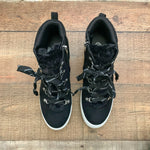 Scoop Black Fuzzy Tongue Side Zip Platform Sneakers- Size 8 (See Notes)