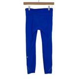 Lululemon Royal Blue with Zipper Pockets and Mesh Hem Leggings- Size 4 ( Inseam 24")