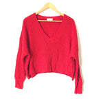 Vestique Red V Neck Cropped Sweater- Size S/M