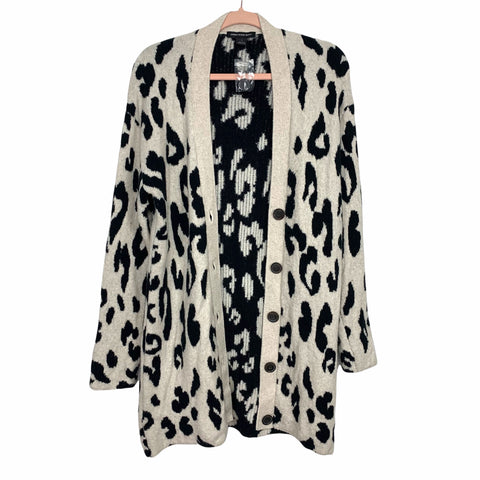 Something Navy Animal Print Button Up Cardigan NWOT- Size S (sold out online)