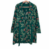 Endless Rose Green Embroidered Floral Tie Waist Jacket- Size M