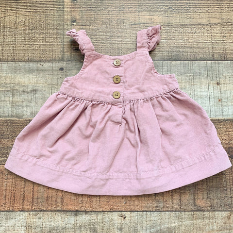 Baby Gap Pink Button Front Corduroy Dress- Size 0-3M