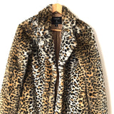 Ashley By 26 Faux Fur Animal Print Snap Closure Coat- Size S