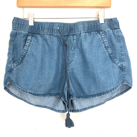 LOFT Chambray Drawstring Shorts- Size S