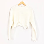 Vestique Ivory Mock Neck Knit Crop Sweater with ZigZag Hem NWT- Size S