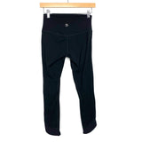 Savvi Black Angled Hem Dancer Leggings- Size S (Inseam 23.5”)