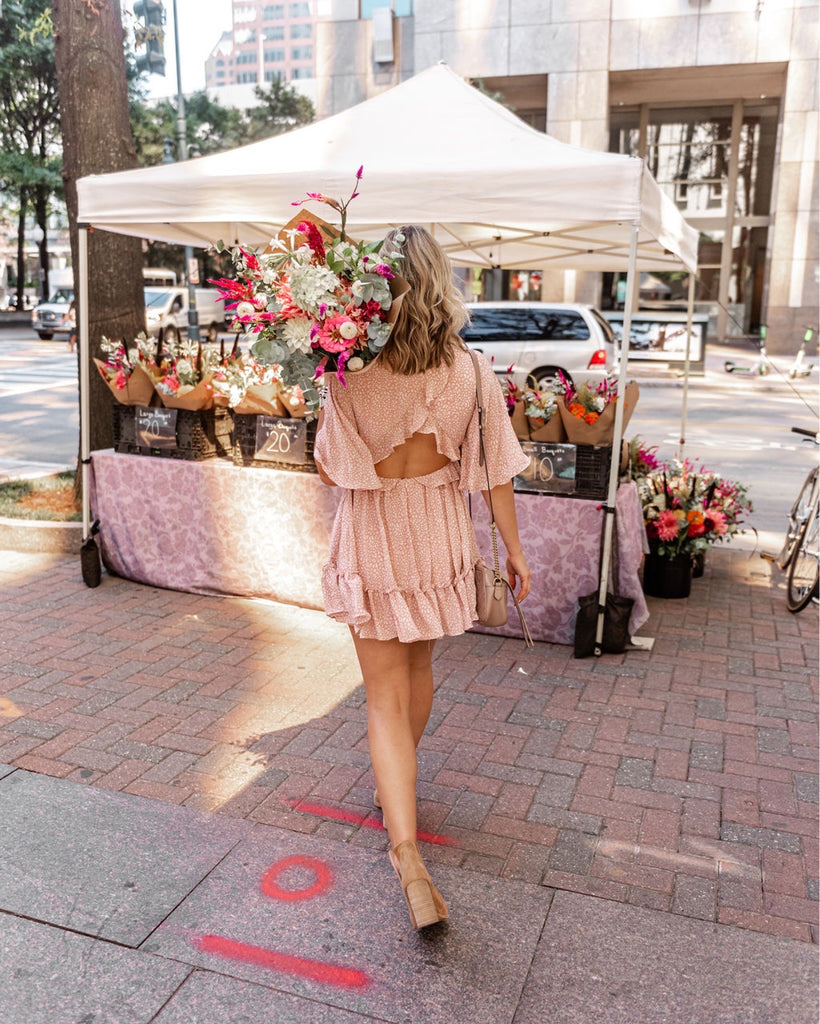 Saints + Secrets Blush Animal Print Exposed Back Dress- Size S – The Saved  Collection