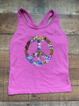 Cat & Jack Pink Racerback Sequin Peace Sign Top- Size XS (4/5)