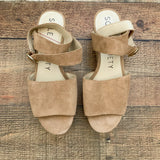 Sole Society Adlynda Basket-Weave Wedge Ankle Wrap Sandals- Size 8