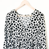 ASOS Black and White Animal Print Long Sleeve Dress - Size 6