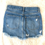 Free People Denim Embroidered Cut Off Skirt- Size 25