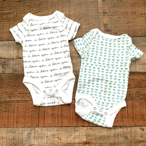 Cloud Isand Set of Two Onesies- Size NB (see notes)