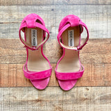 Steve Madden Pink Suede Block Heel Sandals- Size 8.5 (see notes)