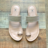 Shade & Shore Tan Rhinestone Sandals- Size 7