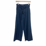 Rag Poets Navy Wide Leg Belted Pants NWT- Size 26 (Inseam 22.5”)