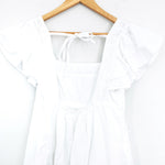 Urban Outfitters White Babydoll Dress with Ruffle Sleeves - Size S