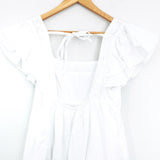 Urban Outfitters White Babydoll Dress with Ruffle Sleeves - Size S