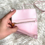 The Silver Wren Pink Tie Closure Tri-Fold Wallet