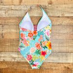Figleaves Blue Tropical Print Padded One Piece- Size 12