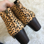 Sole Society Leopard Back Zipper Booties- Size 10