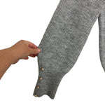 Scoop Light Gray Heather Button Cuff Turtleneck Sweater- Size L (sold out online, see notes)