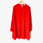 Solution Red Tiered Long Sleeve Dress- Size L
