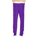 Lululemon Heathered Purple Ruched Hem and Side Pocket Thick Leggings- Size 4 (Inseam 26.5")