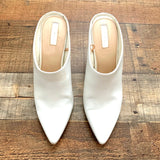 Forever21 White Faux Leather Slip On Block Heels- Size 7.5