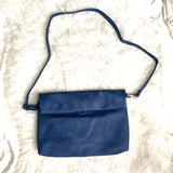 No Brand Blue Zipper Fold Over Magnetic Crossbody with Detachable Strap