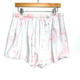 No Brand White/Pink/Purple Tie-Dye Drawstring Shorts- Size XL (we have matching top)