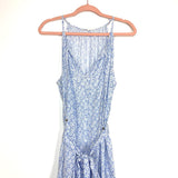 Label Of Love Light Blue/White Floral Print Belted Dress- Size M