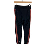 Sweaty Betty Black with Chocolate Side Panels and Black Velvet Stripe 7/8 Leggings- Size S (Inseam 24")