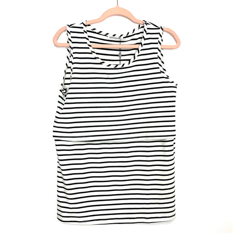 Small Show Black/White Striped Nursing Top NWT- Size M