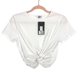 Society Addict White Brinley Twist Crop Tee NWT- Size S (see notes)